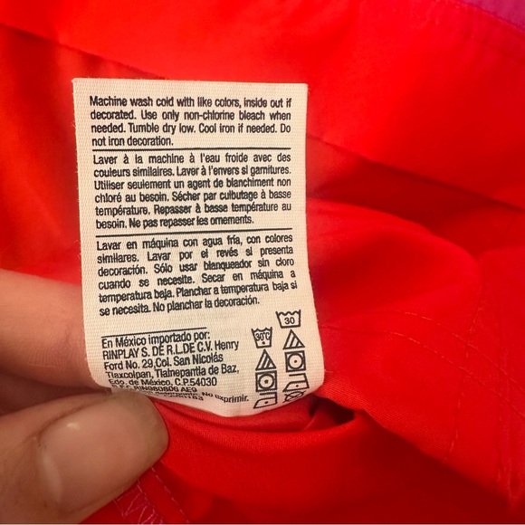 Champion Windbreaker Colorblock Pink Red Orange Quarter Zip Pullover Size Medium - Picture 8 of 12